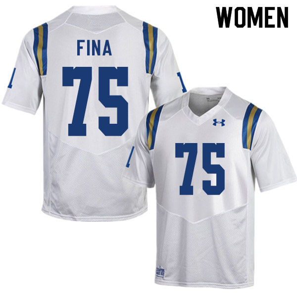 Women #75 Bruno Fina UCLA Bruins College Football Jerseys Sale-White - Click Image to Close